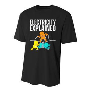 Funny Electrician For Electricity Engineer Nerd Youth Performance Sprint T-Shirt