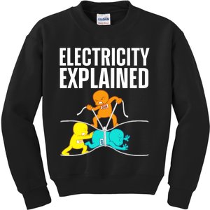 Funny Electrician For Electricity Engineer Nerd Kids Sweatshirt