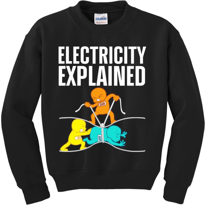 Funny Electrician For Electricity Engineer Nerd Kids Sweatshirt