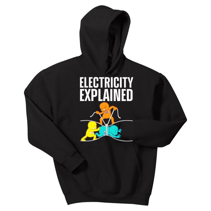 Funny Electrician For Electricity Engineer Nerd Kids Hoodie