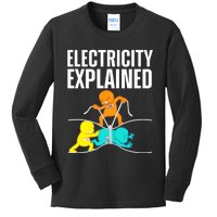 Funny Electrician For Electricity Engineer Nerd Kids Long Sleeve Shirt