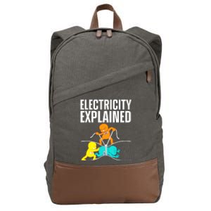 Funny Electrician For Electricity Engineer Nerd Cotton Canvas Backpack