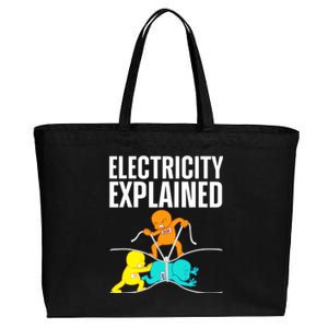 Funny Electrician For Electricity Engineer Nerd Cotton Canvas Jumbo Tote