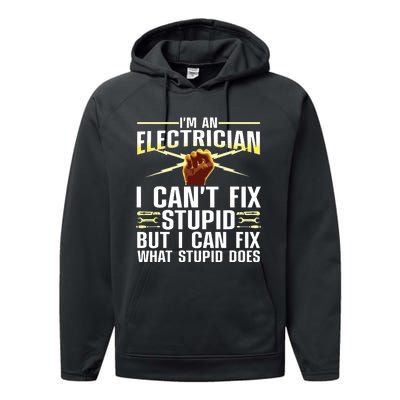 Funny Electrician For Women Journeyman Lineman Performance Fleece Hoodie