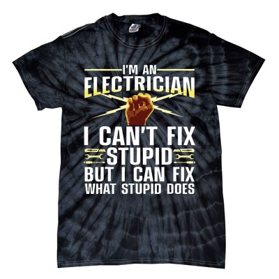 Funny Electrician For Women Journeyman Lineman Tie-Dye T-Shirt