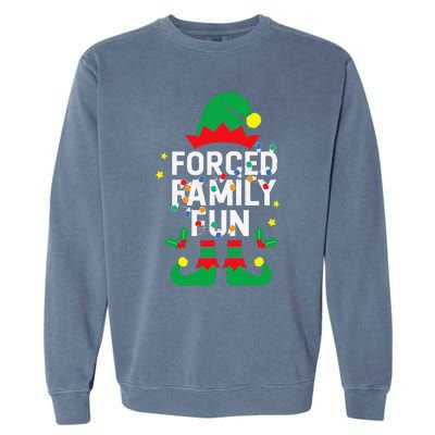 Funny Elf Forced Family Fun Sarcastic Christmas Pajama Garment-Dyed Sweatshirt