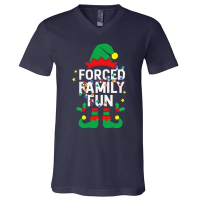 Funny Elf Forced Family Fun Sarcastic Christmas Pajama V-Neck T-Shirt