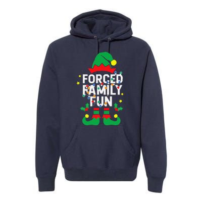 Funny Elf Forced Family Fun Sarcastic Christmas Pajama Premium Hoodie