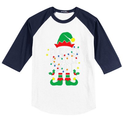 Funny Elf Forced Family Fun Sarcastic Christmas Pajama Baseball Sleeve Shirt