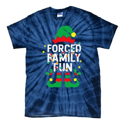 Funny Elf Forced Family Fun Sarcastic Christmas Pajama Tie-Dye T-Shirt