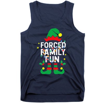 Funny Elf Forced Family Fun Sarcastic Christmas Pajama Tank Top