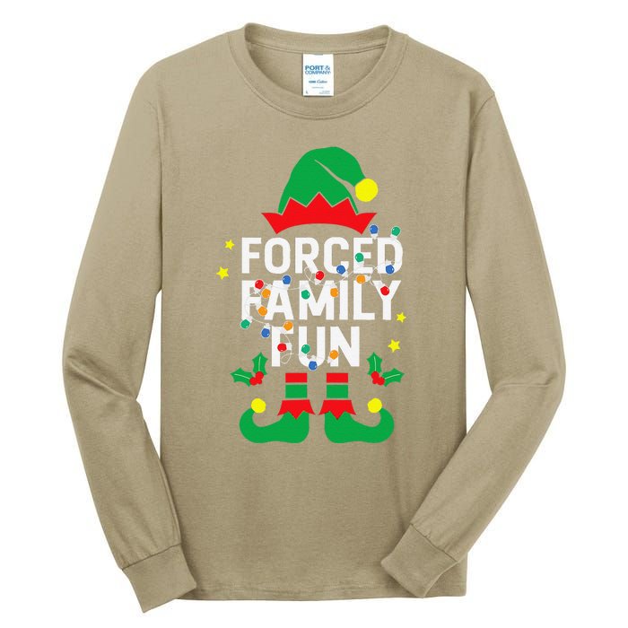 Funny Elf Forced Family Fun Sarcastic Christmas Pajama Tall Long Sleeve T-Shirt