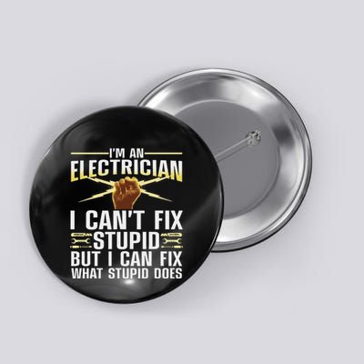 Funny Electrician For Women Journeyman Lineman Button