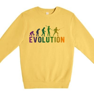 Fencing Evolution Funny Vintage Gift Premium Crewneck Sweatshirt