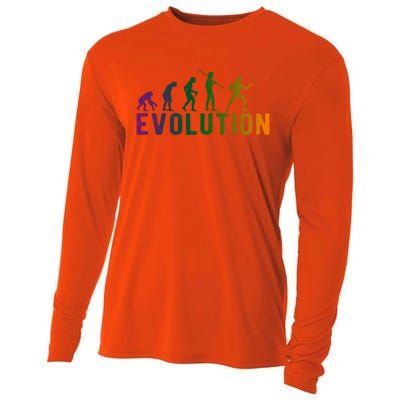 Fencing Evolution Funny Vintage Gift Cooling Performance Long Sleeve Crew