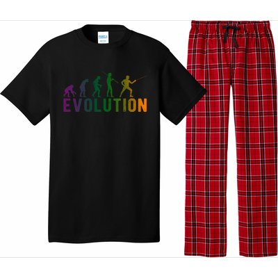 Fencing Evolution Funny Vintage Gift Pajama Set