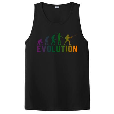 Fencing Evolution Funny Vintage Gift PosiCharge Competitor Tank