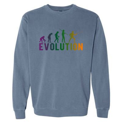 Fencing Evolution Funny Vintage Gift Garment-Dyed Sweatshirt