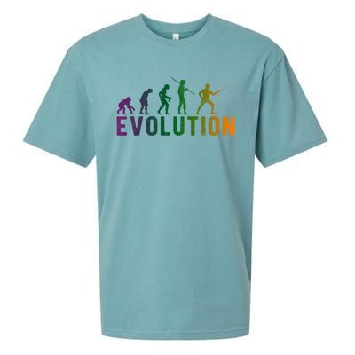 Fencing Evolution Funny Vintage Gift Sueded Cloud Jersey T-Shirt