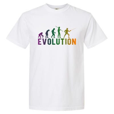 Fencing Evolution Funny Vintage Gift Garment-Dyed Heavyweight T-Shirt