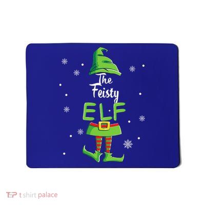 Feisty Elf Family Matching Christmas Pajamas Pjs Xmas Funny Mousepad