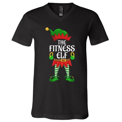 Fitness Elf Family Matching Group Christmas Party V-Neck T-Shirt
