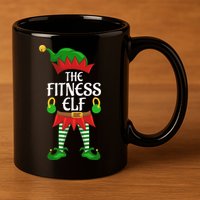 Fitness Elf Family Matching Group Christmas Party 11oz C Handle Ceramic Mug