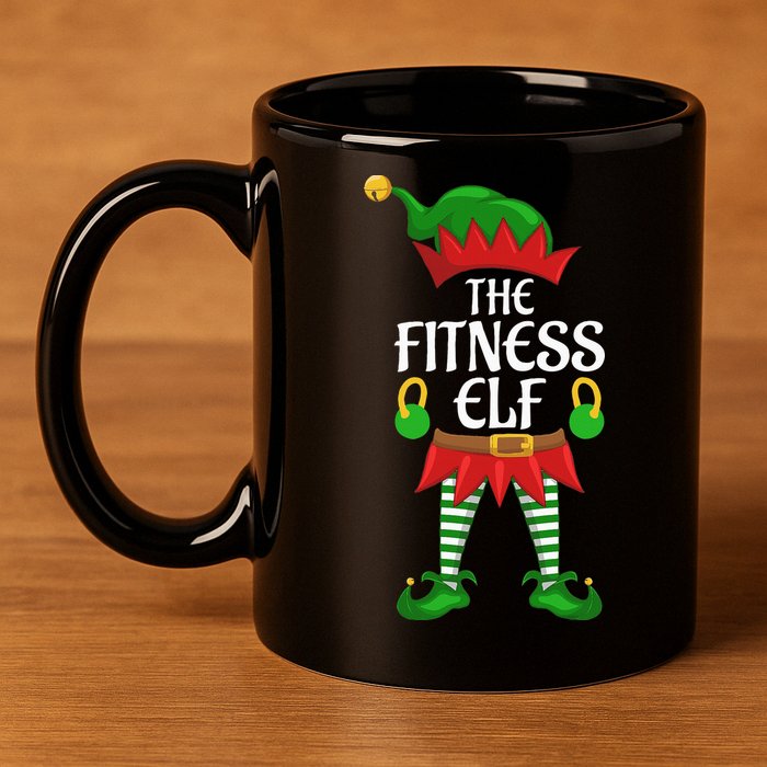 Fitness Elf Family Matching Group Christmas Party 11oz C Handle Ceramic Mug