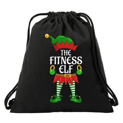 Fitness Elf Family Matching Group Christmas Party Drawstring Bag