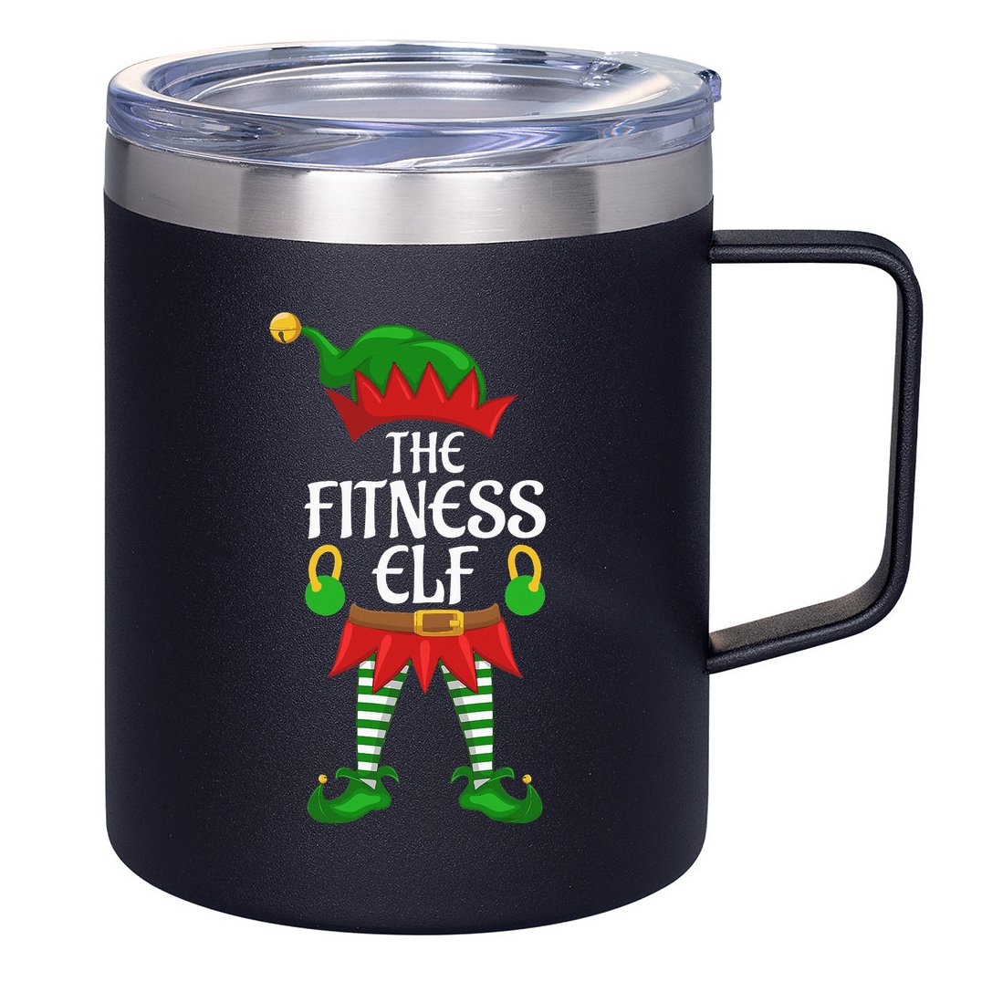 Fitness Elf Family Matching Group Christmas Party 12oz Stainless Steel Coffee Mug