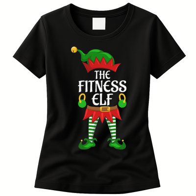 Fitness Elf Family Matching Group Christmas Party Womens T-Shirt