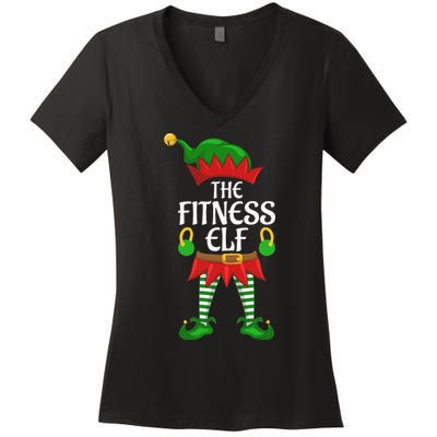 Fitness Elf Family Matching Group Christmas Party Women's V-Neck T-Shirt
