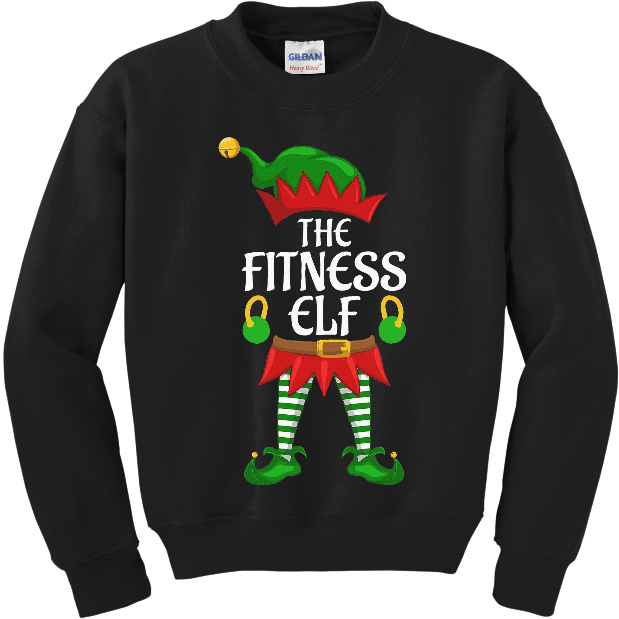 Fitness Elf Family Matching Group Christmas Party Kids Sweatshirt