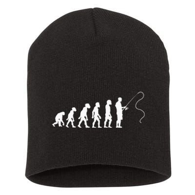 Fisherman Evolution Funny Fisher Fishing Lovers Short Acrylic Beanie