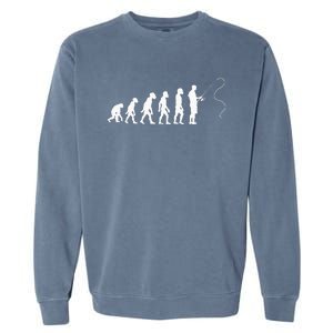 Fisherman Evolution Funny Fisher Fishing Lovers Garment-Dyed Sweatshirt