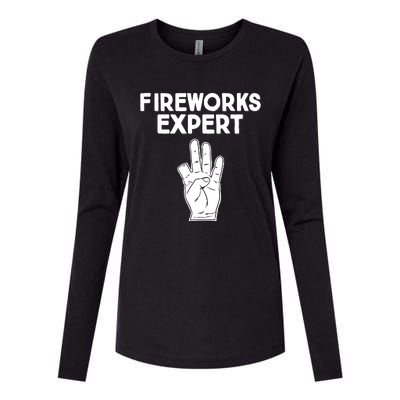 Fireworks Expert Womens Cotton Relaxed Long Sleeve T-Shirt