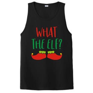 Funny Elf Gift What The Elf Christmas Pun Elf Ugly Xmas Great Gift PosiCharge Competitor Tank