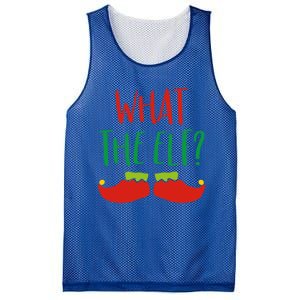 Funny Elf Gift What The Elf Christmas Pun Elf Ugly Xmas Great Gift Mesh Reversible Basketball Jersey Tank