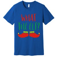 Funny Elf Gift What The Elf Christmas Pun Elf Ugly Xmas Great Gift Premium T-Shirt