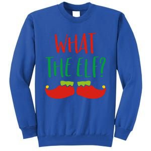 Funny Elf Gift What The Elf Christmas Pun Elf Ugly Xmas Great Gift Tall Sweatshirt