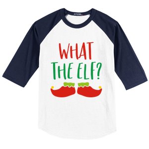 Funny Elf Gift What The Elf Christmas Pun Elf Ugly Xmas Great Gift Baseball Sleeve Shirt