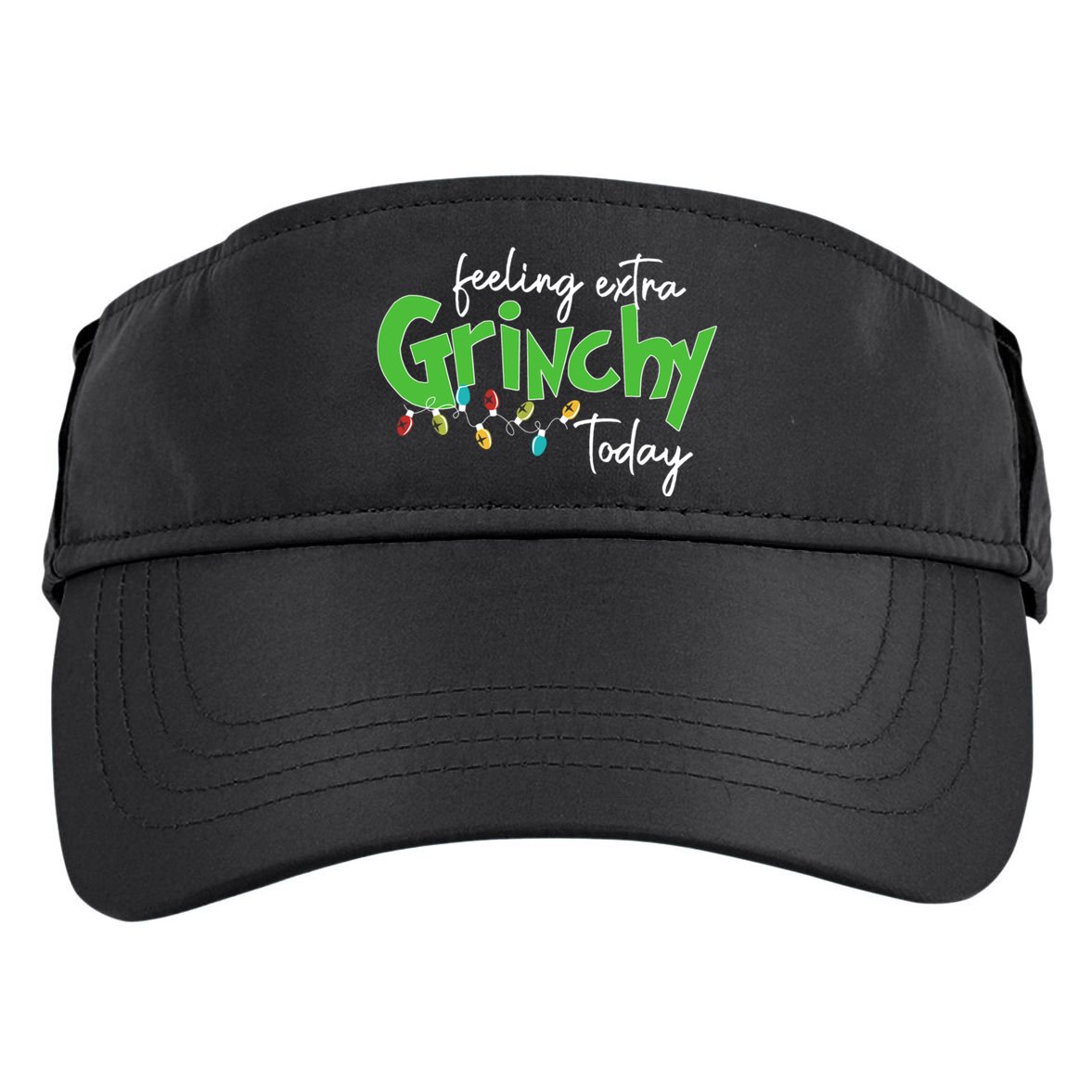 Feeling Extra Grinchy Today Christmas Xmas Lights Pullover Adult Drive Performance Visor