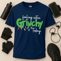 Feeling Extra Grinchy Today Christmas Xmas Lights Pullover Cooling Performance Crew T-Shirt