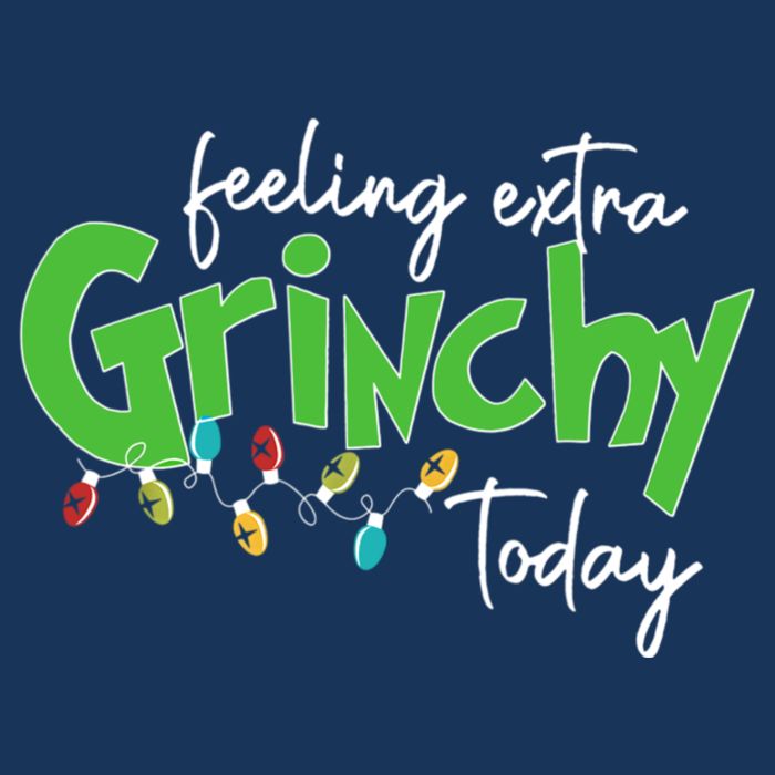 Feeling Extra Grinchy Today Christmas Xmas Lights Pullover 7-Panel Snapback Hat