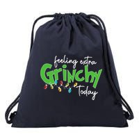 Feeling Extra Grinchy Today Christmas Xmas Lights Pullover Drawstring Bag