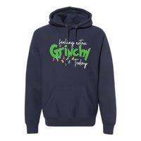 Feeling Extra Grinchy Today Christmas Xmas Lights Pullover Premium Hoodie