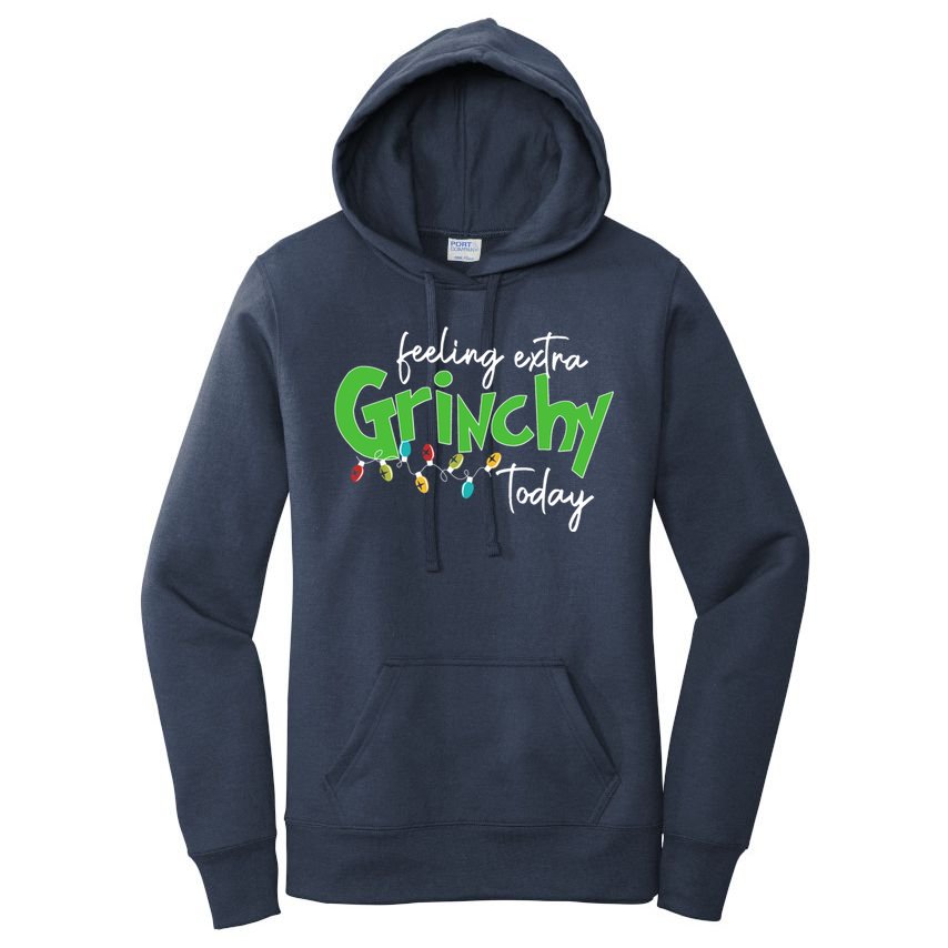 Feeling Extra Grinchy Today Christmas Xmas Lights Pullover Women's Pullover Hoodie
