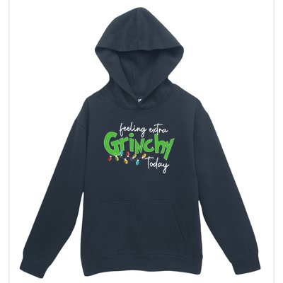 Feeling Extra Grinchy Today Christmas Xmas Lights Pullover Urban Pullover Hoodie