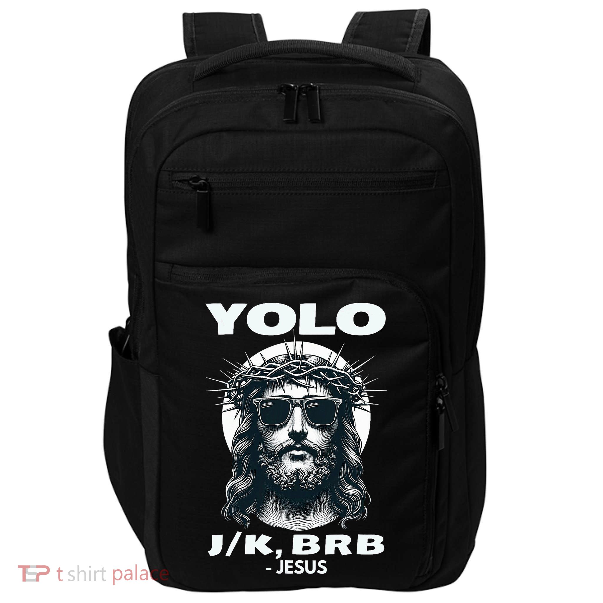 Funny Easter Gifts Christian Resurrection Yolo Jk Brb Jesus Impact Tech Backpack