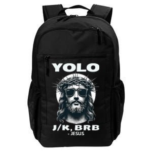 Funny Easter Gifts Christian Resurrection Yolo Jk Brb Jesus Daily Commute Backpack